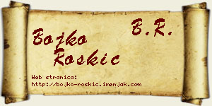 Bojko Roškić vizit kartica